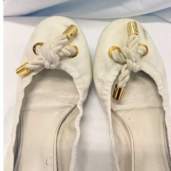 Tory Burch White Ballet Flats 2008 Los Angeles Time 8.5M - Picture 6 of 7